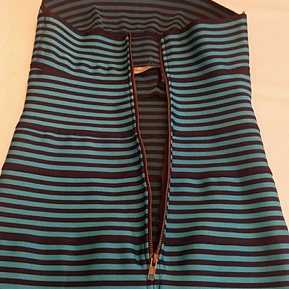 Navy Blue/Turquoise Tube Dress - Picture 3 of 4